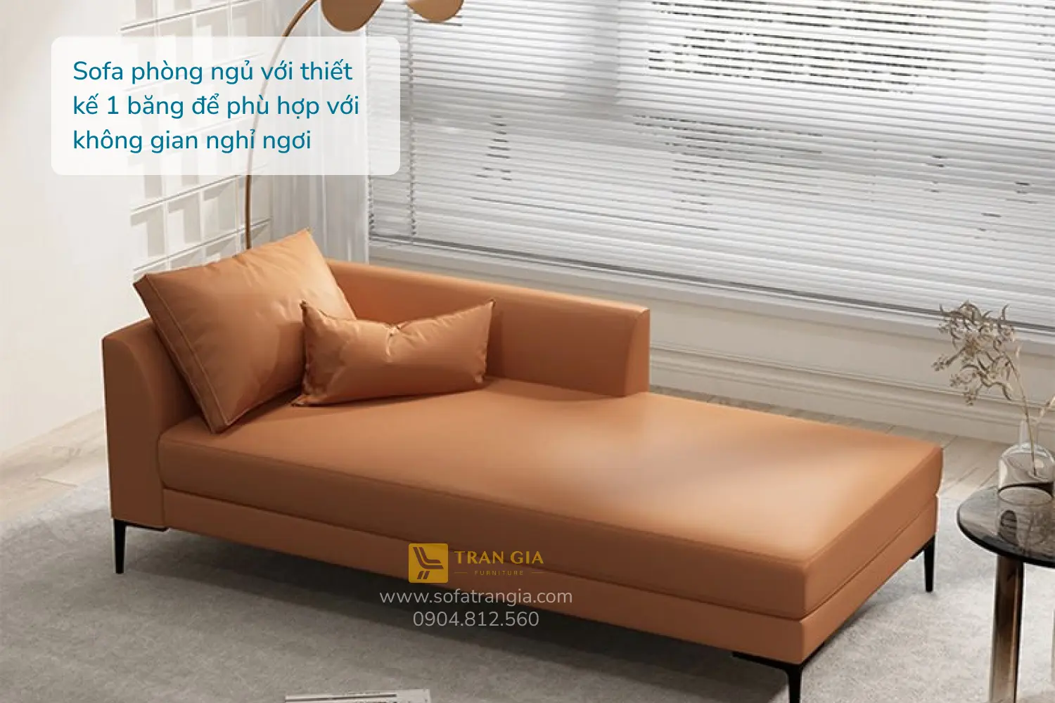 Sofa phòng ngủ với thiết kế 1 băng để phù hợp với không gian nghỉ ngơi